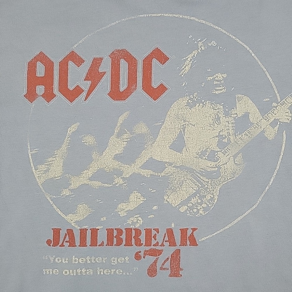 ACDC Jailbreak 74 Mens XS Band T Shirt Rock Graphic Gray Small FitMens Size XS - Picture 2 of 11